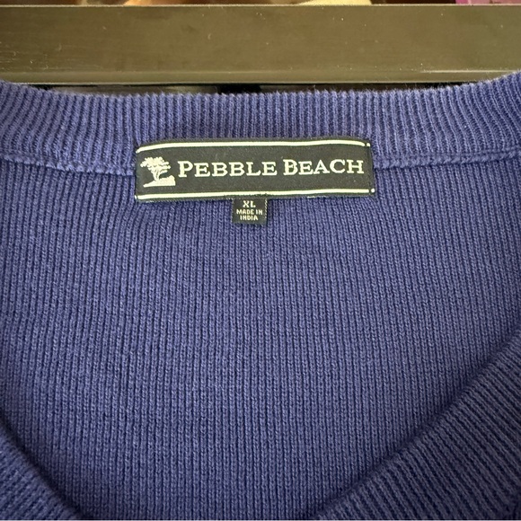 NWT - Pebble Beach Men’s V Neck Cotton Sweater | Size XL | Navy - Picture 9 of 10